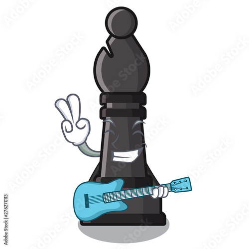 With guitar bishop chess toys in character shape