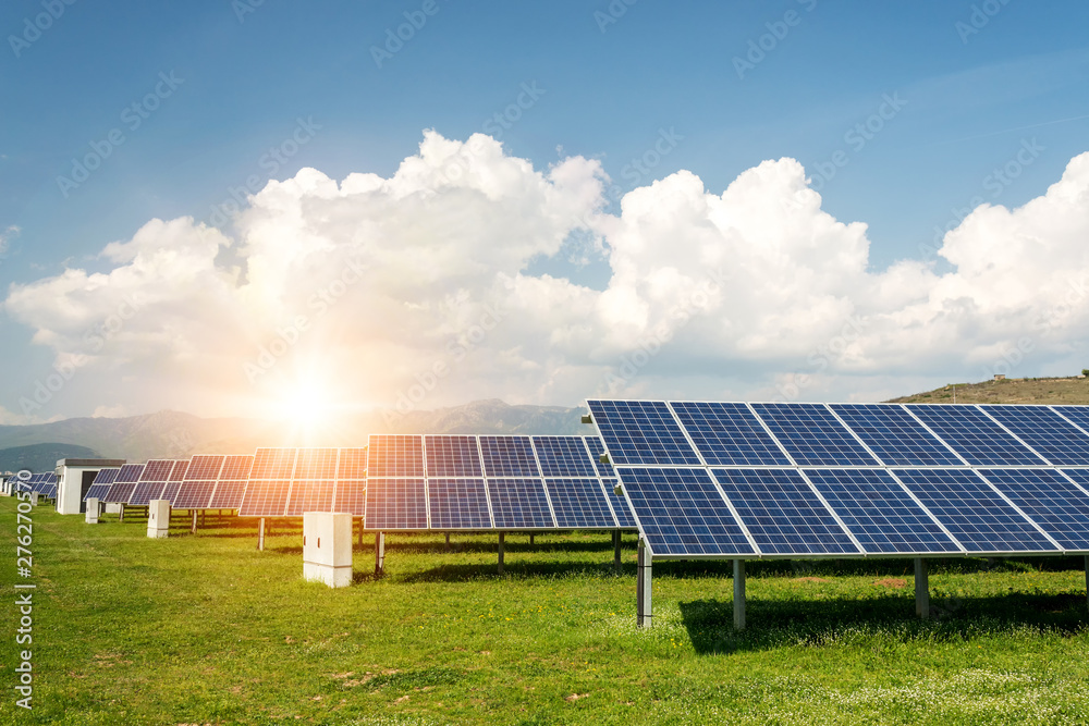 Solar panel, photovoltaic, alternative electricity source - concept of sustainable resources Solar panel, photovoltaic, alternative electricity source - concept of sustainable resources