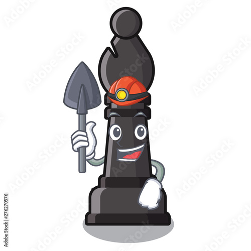 Miner bishop chess toys in character shape