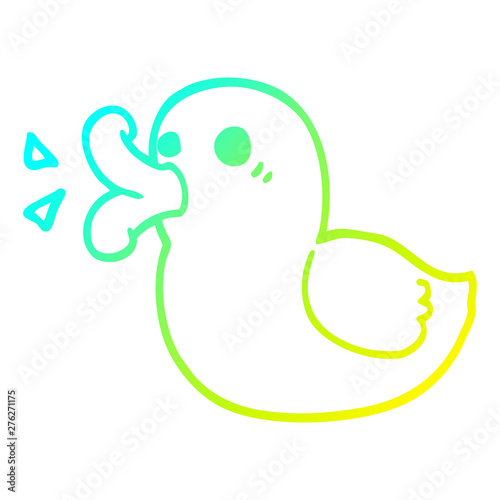 cold gradient line drawing cartoon rubber duck