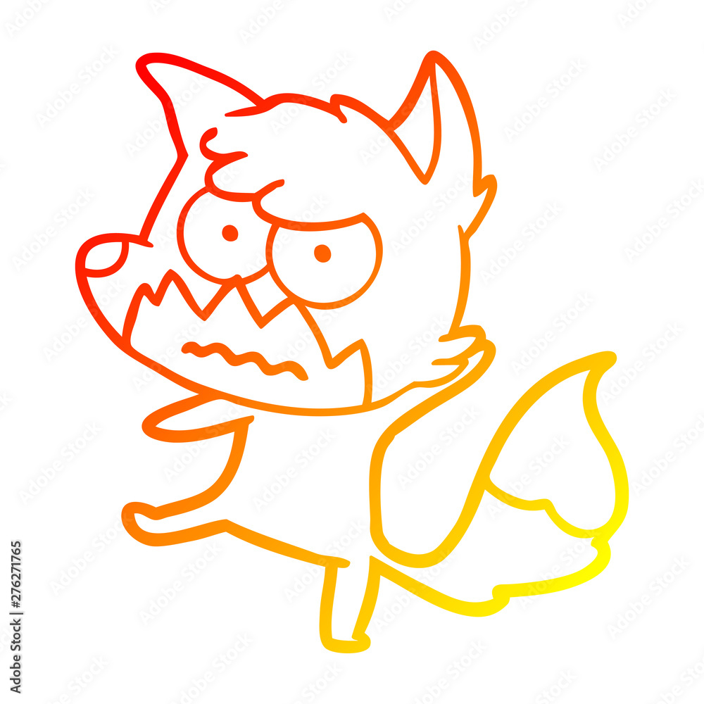 warm gradient line drawing cartoon annoyed fox warm gradient line drawing cartoon annoyed fox