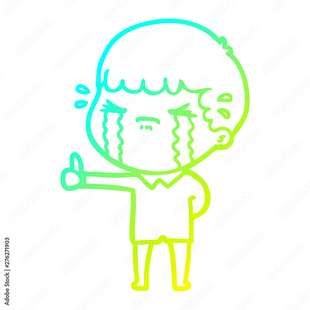 cold gradient line drawing cartoon man crying cold gradient line drawing cartoon man crying