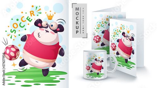 Soccer, football panda - mockup for your idea