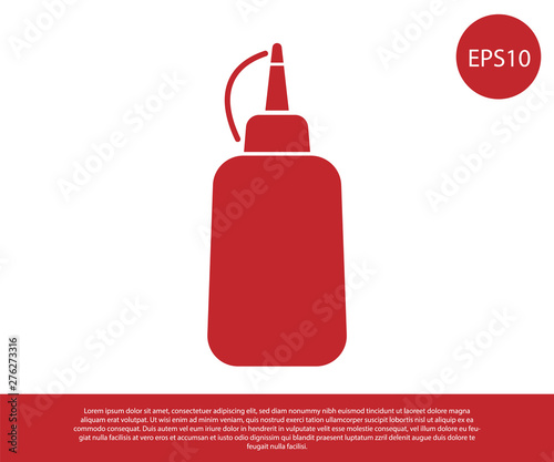 Red Mustard bottle icon isolated on white background. Vector Illustration