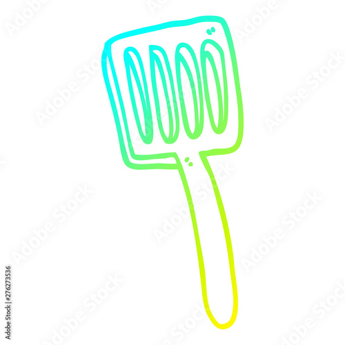 cold gradient line drawing cartoon food spatula