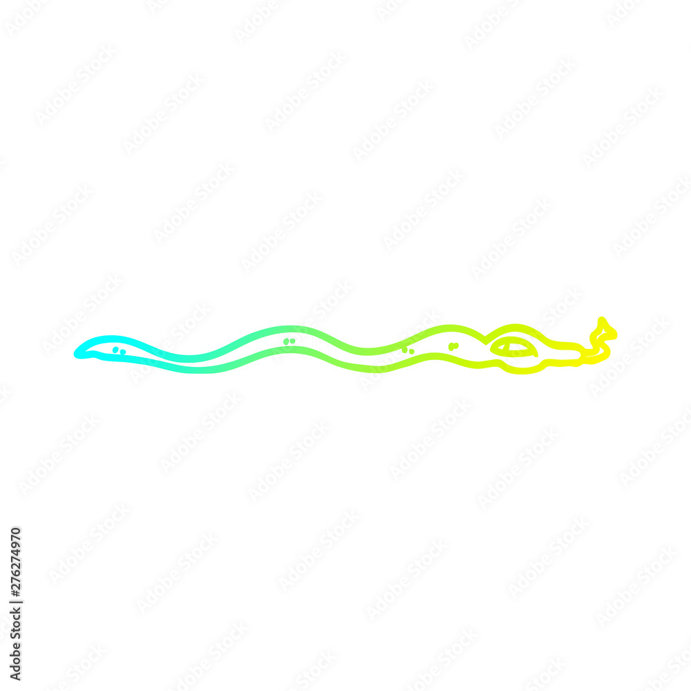 cold gradient line drawing cartoon poisonous snake