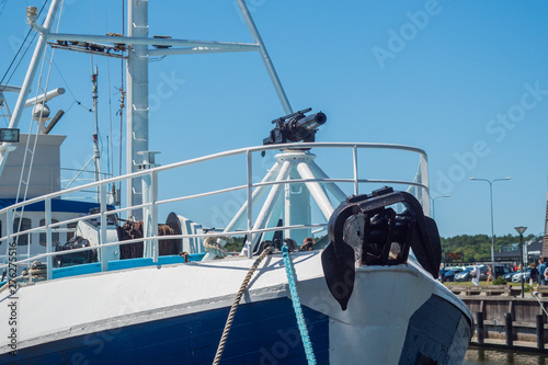 whaling, whaling ship in portub, gun photo