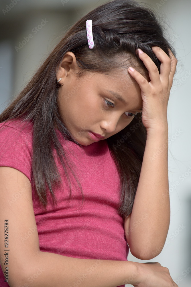 Unhappy Youthful Diverse Female Unhappy Youthful Diverse Female