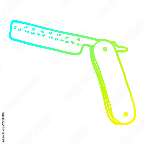cold gradient line drawing cartoon cut throat razor