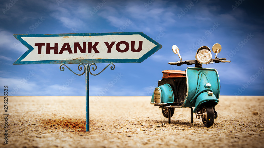 Naklejka premium Street Sign Thank You