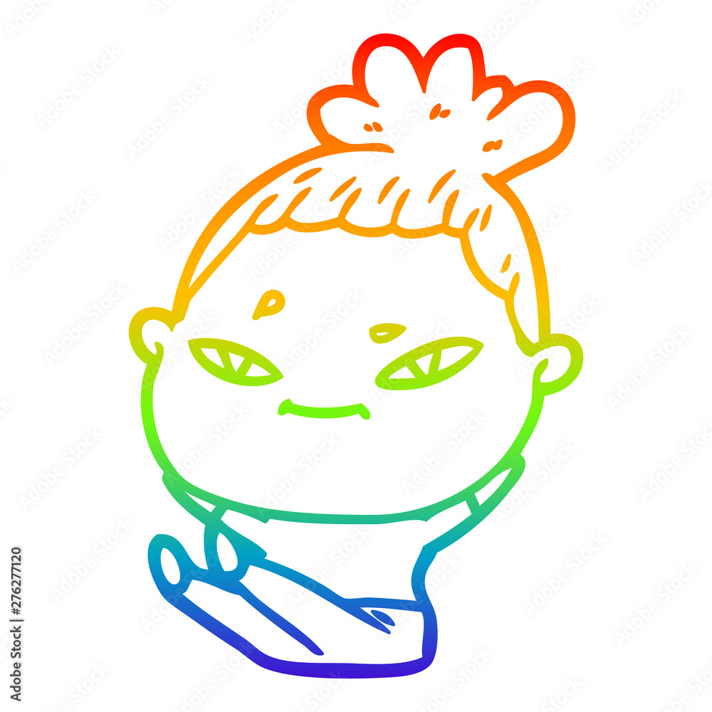 rainbow gradient line drawing cartoon woman rainbow gradient line drawing cartoon woman