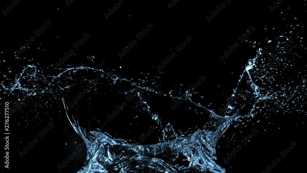 Super Slow Motion Shot of Water Splash at 1000fps Isolated on Black Background. Super Slow Motion Shot of Water Splash at 1000fps Isolated on Black Background.