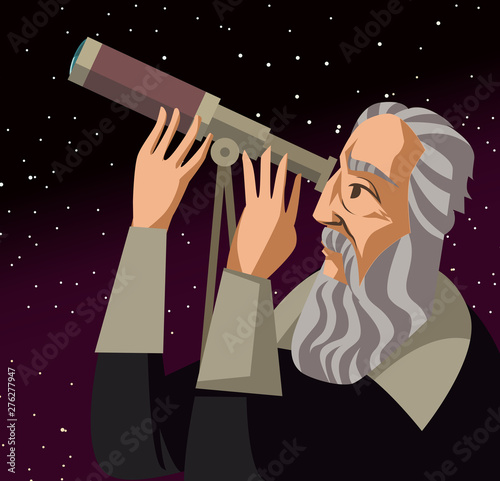 galileo galilei. great scientific astronomer.