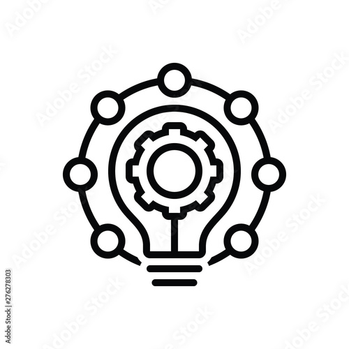 Black line icon for innovation 