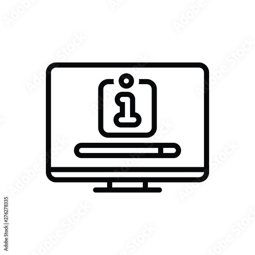 Black line icon for info search 