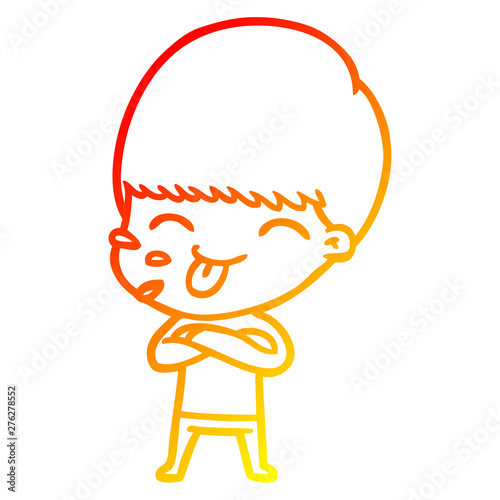warm gradient line drawing cartoon rude man