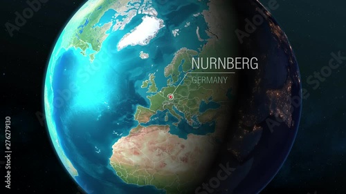 Germany - Nurnberg - Zooming from space to earth photo