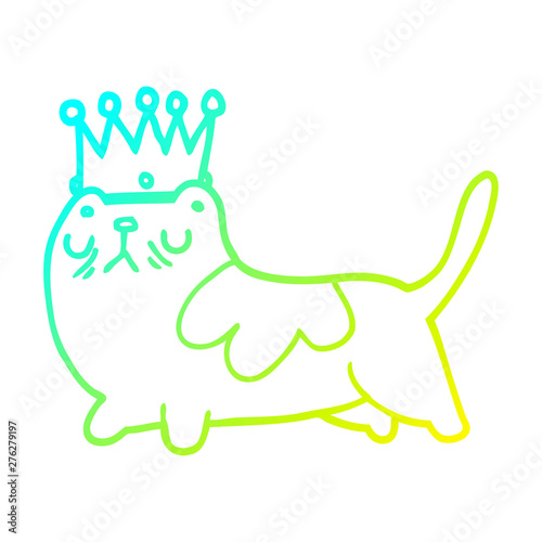 cold gradient line drawing cartoon arrogant cat
