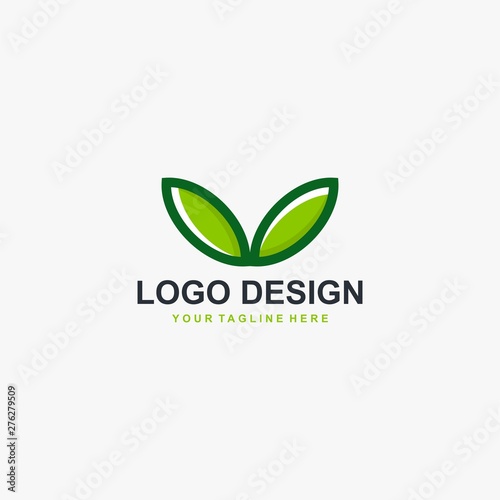 Harvest logo design vector. Leaf circle abstract design for agriculture company.