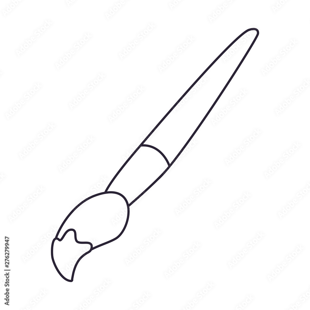 Fototapeta premium artistic paintbrush color on white background