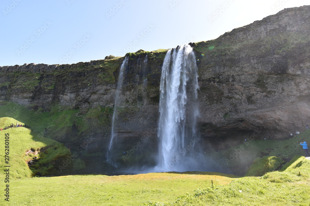 The beautiful Seljalandsfoss waterfall in the south of Iceland The beautiful Seljalandsfoss waterfall in the south of Iceland