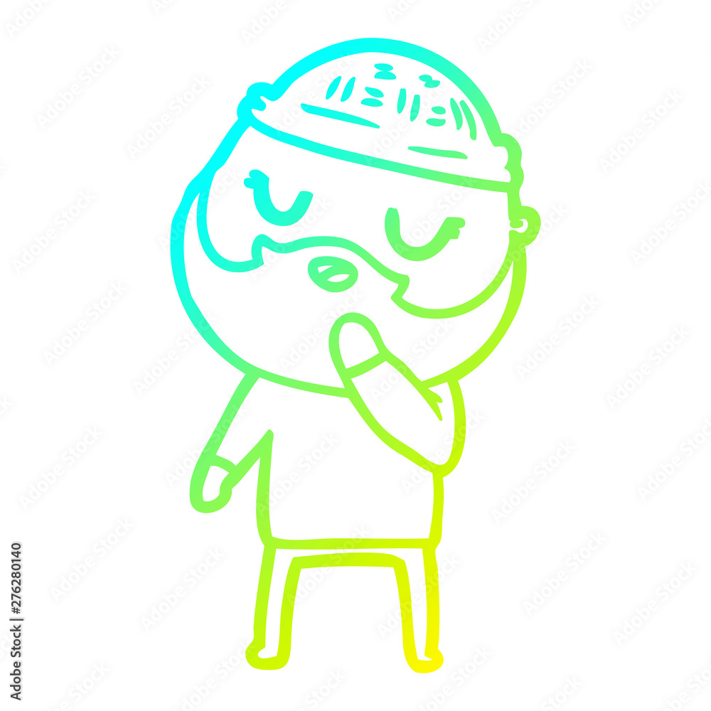 cold gradient line drawing cartoon man with beard cold gradient line drawing cartoon man with beard