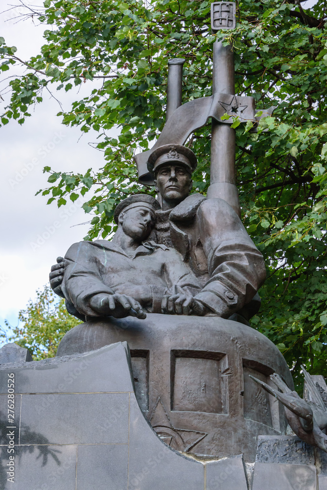 Monument to sailors to submariners in a park in the city of Tver.