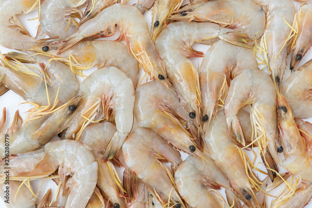 Raw fresh shrimps,prawns background