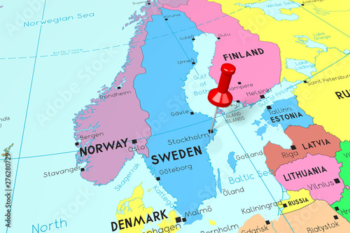 Photography Sweden, Stockholm - capital city, pinned on political map
