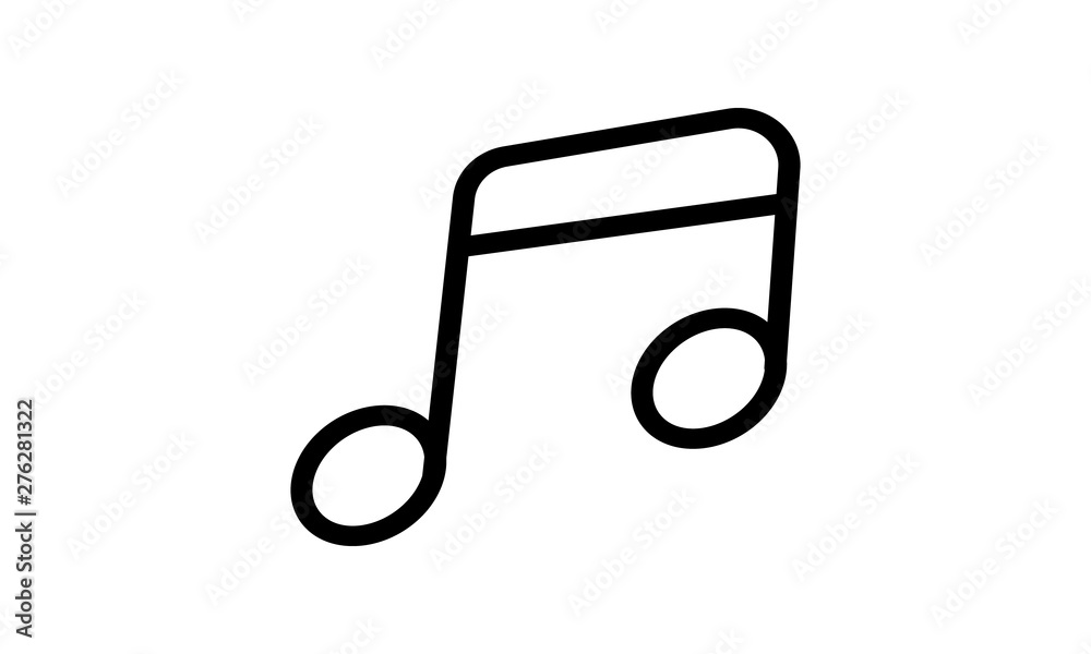 Music note icon for musical content and playback Music note icon for musical content and playback