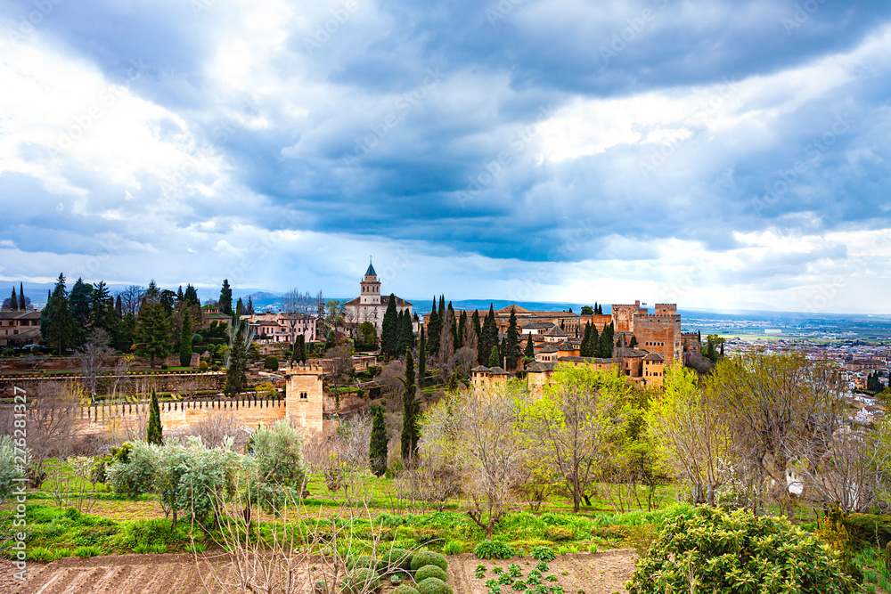 PANORAMIC VIEW OF GRANADA FROM THE ALHAMBRA IN ANDALUSIA IN SPAIN