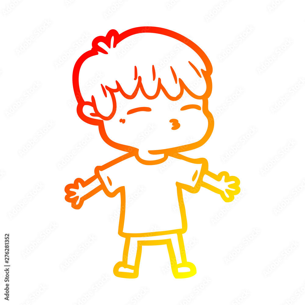 warm gradient line drawing cartoon curious boy warm gradient line drawing cartoon curious boy