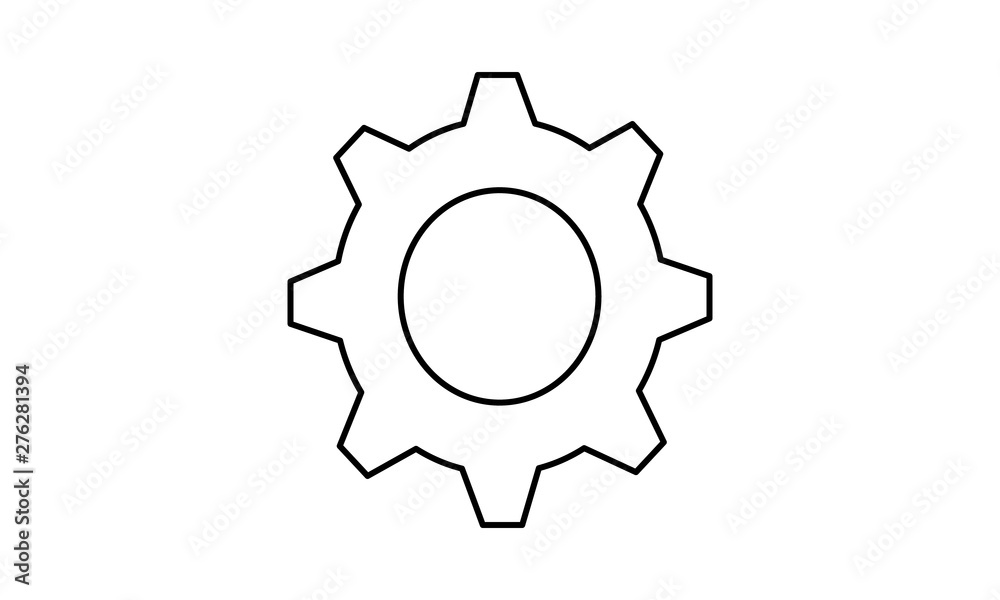  Flat icon gear for web business finance and vector image