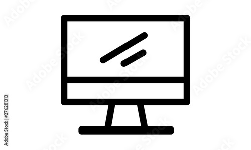 Computer monitor icon for devices and screen display