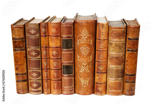 Аntique books on white back...