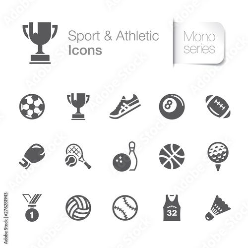 Sport & athletic related icons. football, jersey, basketball.