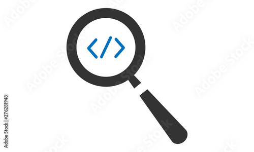  Code review icon on white linear vector image