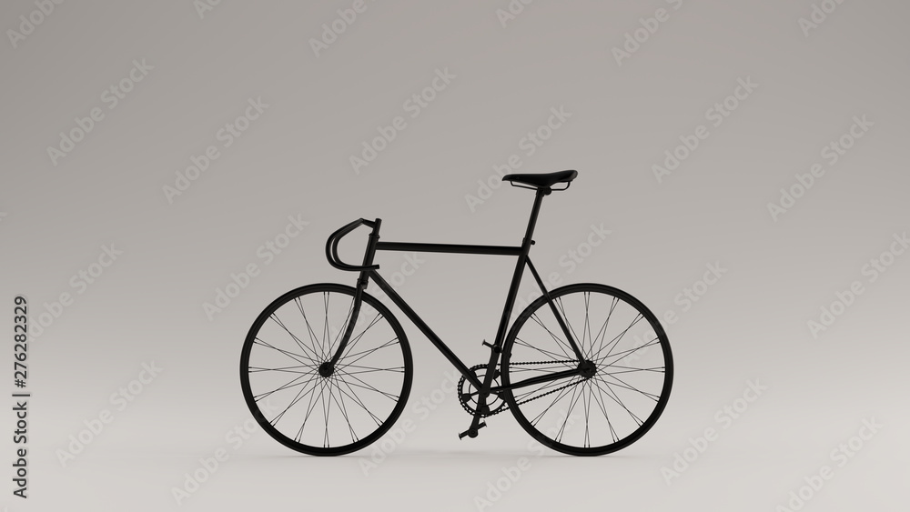 Black Fixed Gear Racing Bike 3d illustration 3d render
