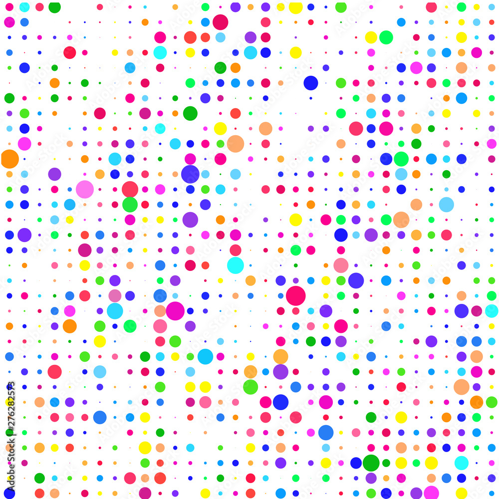 Multicolored circles on a white background  