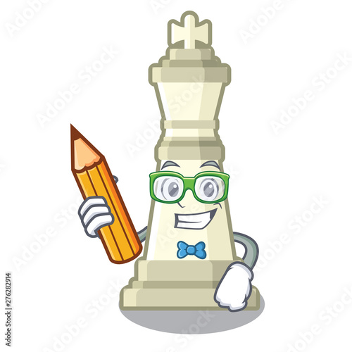 Student chess king on a the mascot