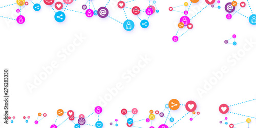 Social media marketing, Communication concept.