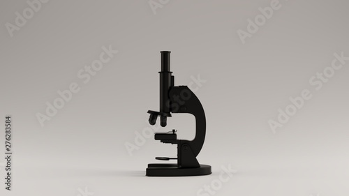 Black Traditional Microscope 3d illustration 3d render