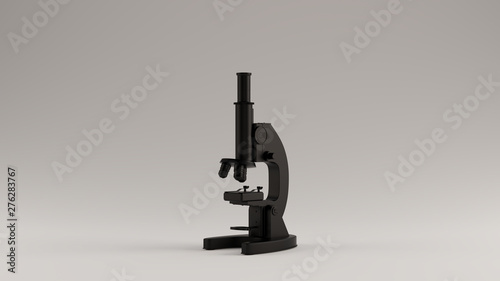 Black Traditional Microscope 3d illustration 3d render