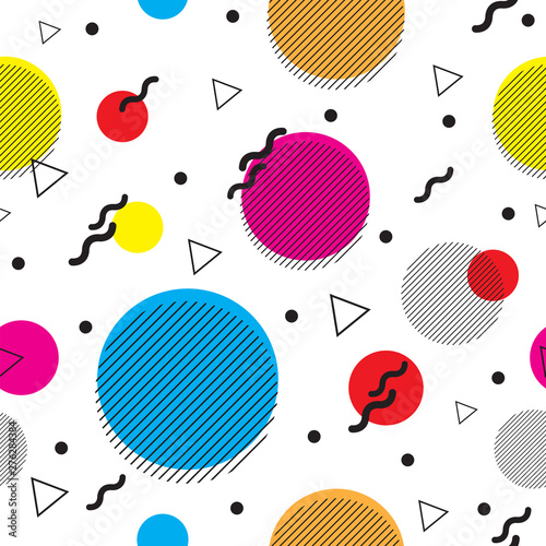 Seamless vector pattern abstract geometric shapes circle triangle illustration
