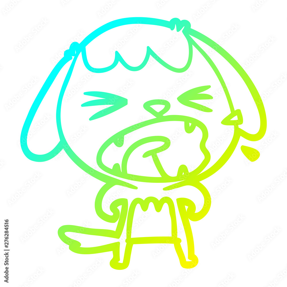 cold gradient line drawing cute cartoon dog cold gradient line drawing cute cartoon dog