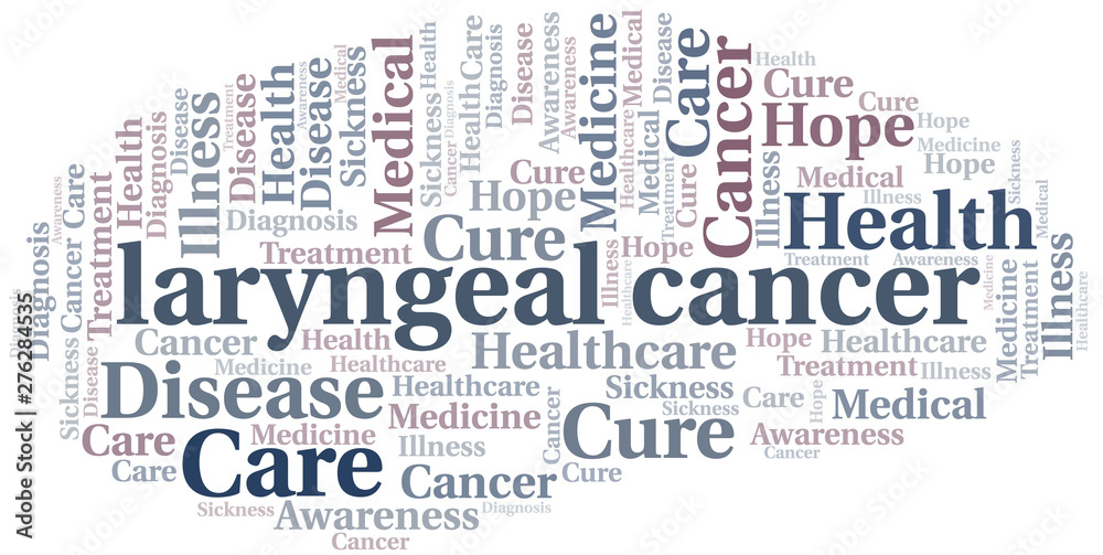 Laryngeal Cancer word cloud. Vector made with text only.