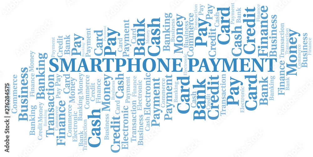 Obraz premium Smartphone Payment word cloud. Vector made with text only.