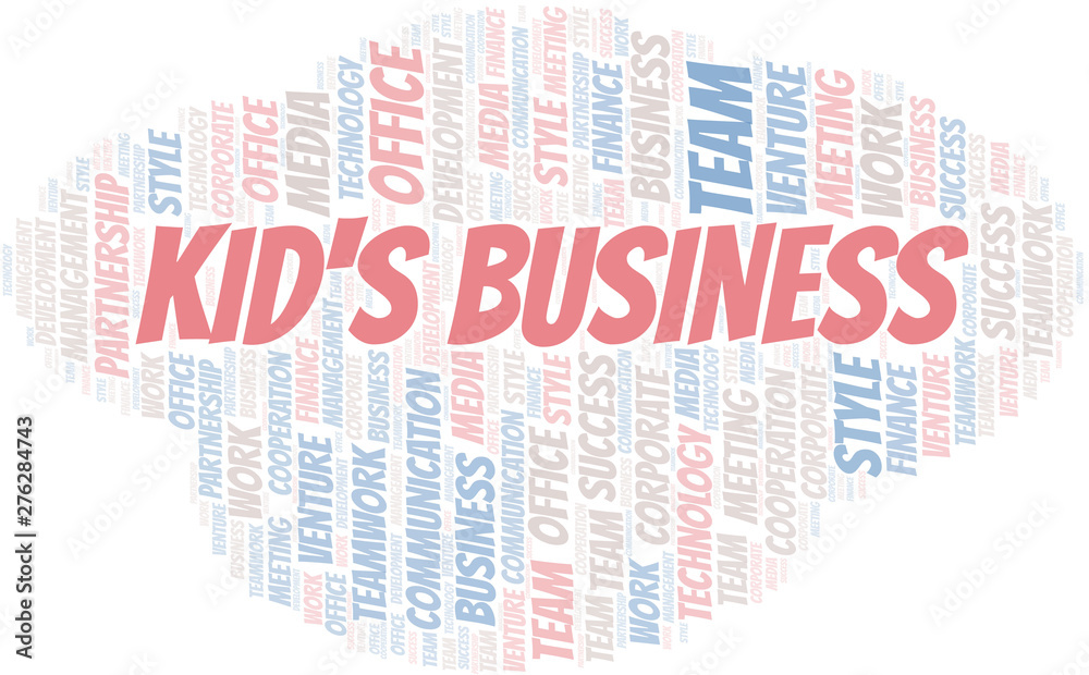 Obraz premium Kid's Business word cloud. Collage made with text only.