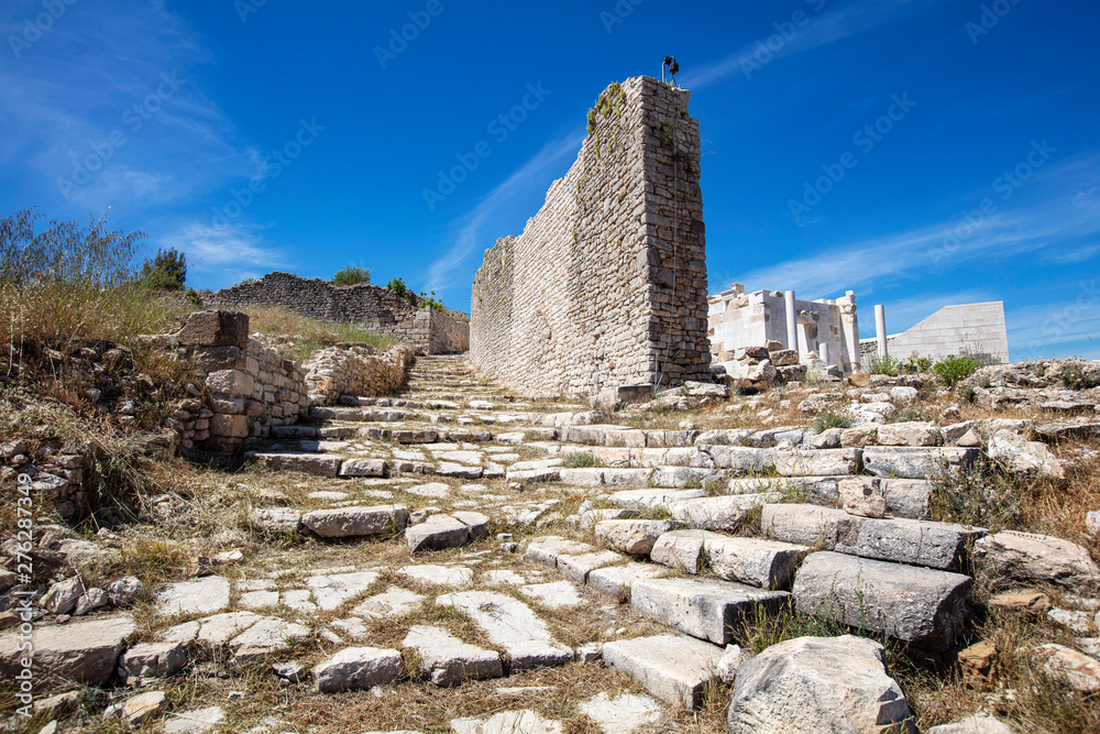 Rhodiapolis Ancient City. Rhodiapolis, Antalya province, Kumluca near the settlement on the hill and skirts are established.