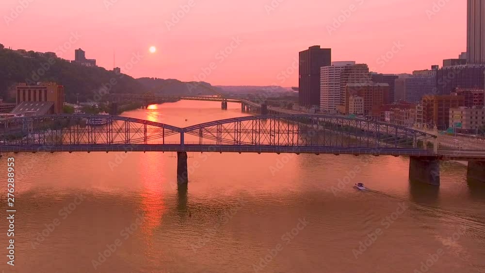 Station Square Bridge in Pittsburgh Sunset Station Square Bridge in Pittsburgh Sunset